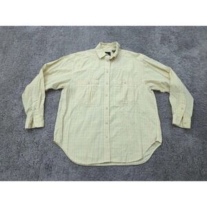 Liz Sport Button Up Shirt‎ Womens Medium Yellow
